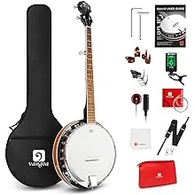 Vangoa 5 String Banjo Remo Head Closed Solid Back with Beginner Kit, Tuner, Stra