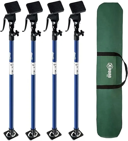 XINQIAO Third Hand Tool 3rd Hand Support System, Premium Steel Support Rod with 154 LB Capacity for Cabinet Jack, Drywall Jack& Cargo Bars, 49.2 in- 114.2 in Long, 4 PC, Blue