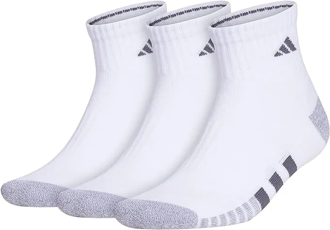 Adidas Men's Cushioned 3.0 Quarter 3-Pack (White)