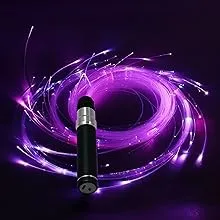 ANBOSON LED Fiber Optic Whip 6ft Rechargeable Pixel Whip with 7 Colors and 4 Glowing Modes,Flow Toy Perfect for Dance, Parties, Gift