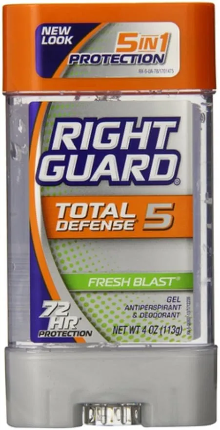 Right Guard Total Defense Anti-Perspirant Deodorant Power Gel Fresh Blast 4 oz (Pack of 4)