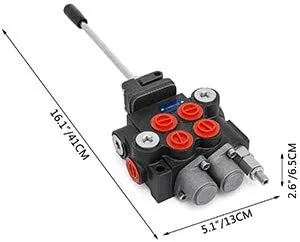 Vevor Hydraulic Valve 2 Spool Hydraulic Directional Control Valve 11gpm 3600 PSI BSPP Hydraulic Joystick Control Valve for Tractors Loaders, Double Acting Cylinder Spool