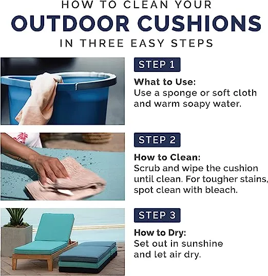 Arden Selections Outdoor Deep Seat Set, 24 x 24, Rain-Proof, Fade Resistant, Deep Seat Bottom and Back Cushion 24 x 24, Moss Green Leala