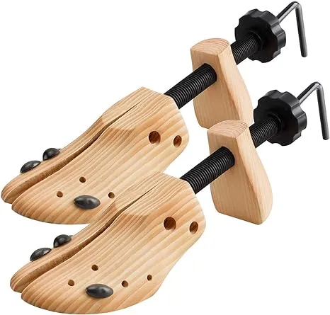 West Light 2 Way Cedar Shoe Trees Wooden Shoe Stretcher,Adjustable Large Size for Men and Women, Wood Shaper Set of 2 Stretches Length & Width,Woman's Size 10 to 13.5 Man's Size 9 to 13.