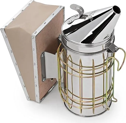 Honey Keeper Bee Hive Smoker Stainless Steel with Heat Shield Beekeeping Beehive Equipment