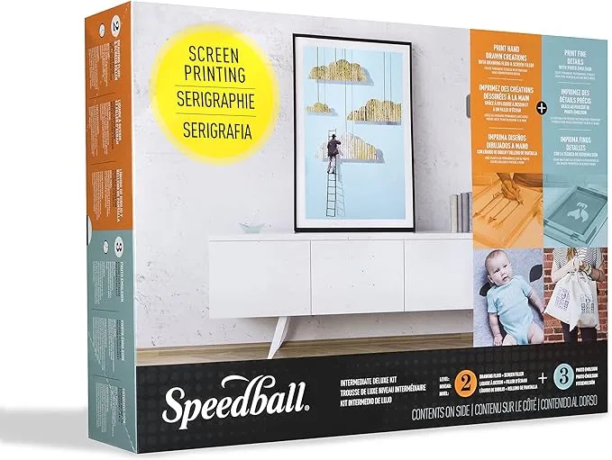 Speedball Intermediate Deluxe Kit for Silk Screen Printing, Includes Frame Base, Ink, Squeegee, Photo Emulsion