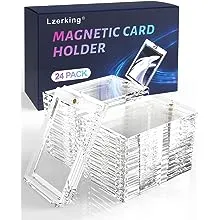 Lzerking Magnetic Card Holders, Acrylic, 24 Pack, 35PT One Touch Card Holder for Trading Card, Baseball Card, Sports Card