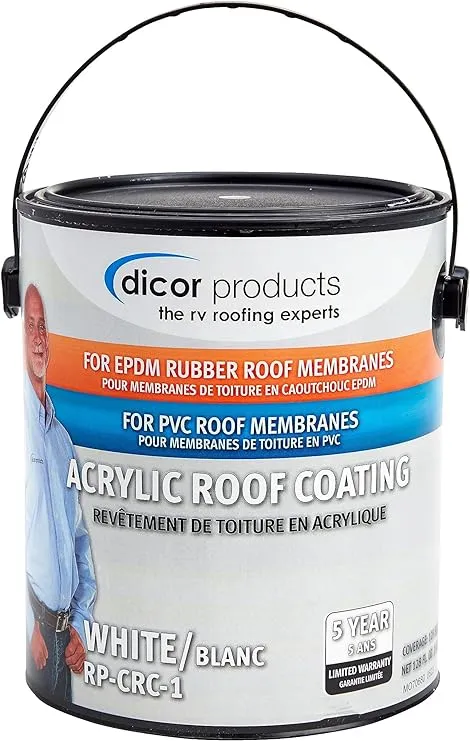 Dicor RP-CRC-1 EPDM Rubber Roof Acrylic Coating Part 2 - White, 1 Gallon