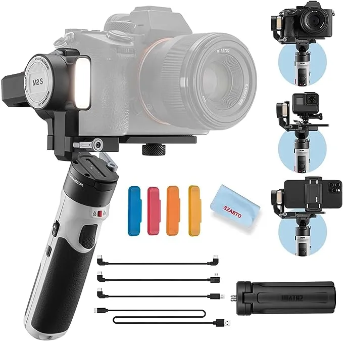 Zhiyun Crane M2S Camera Gimbal 3-Axis Handheld Video Stabilizer for Mirrorless Camera,Action Camera,Smartphone,for Sony A6000,A6300,A6500,for GoPro Hero 10/9/7,for iPhone 13 Pro Max Mini 12 11Zhiyun Crane M2S Camera Gimbal 3-Axis Handheld Vid…