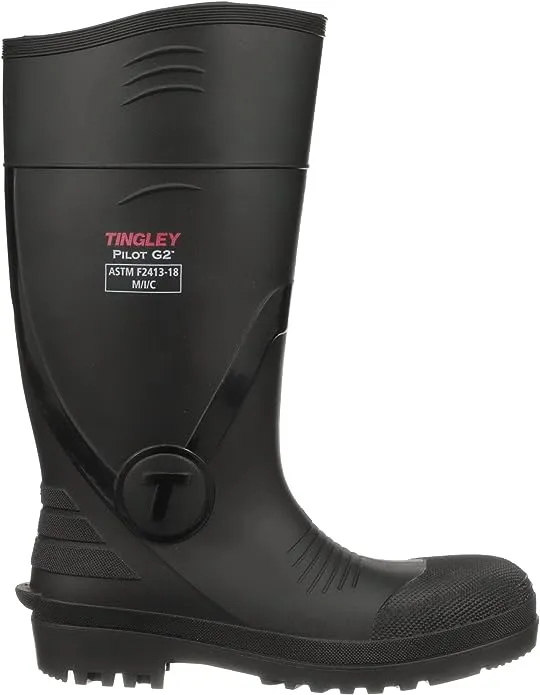 Tingley 31261 Pilot G2 Safety Toe PVC Knee Boot, Size 4