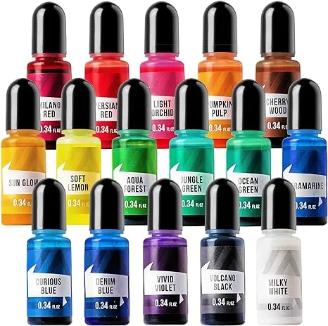 ALEXES Liquid Candle Dye for Candle Making – Epoxy Resin Dye - Candle Dye Drops - 16 Candle Liquid Dye Colors – Epoxy Colorant – 16 Colors Set - Color Dye for Wax