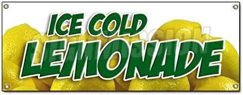 Lemonade 1 Banner Sign lemonaid ice Cold Fresh Homemade Drinks Food