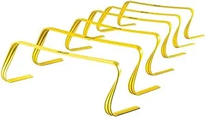 SKLZ 6X Ultra Durable Agility Hurdles - for Athletes of All Skill Levels,6pk of 6-in Tall Hurdles,Bright Yellow Color,Made of Durable, Composite Materials,Easy to Set up & Transport,Comes w/Carry Bag