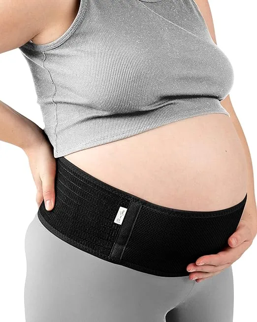 Jill & Joey Maternity Belt - Belly Band Back Brace - Pregnancy Must Haves - Pregnancy Belly Support Band - Back Support - Belly Band for Pregnancy (Black, Medium)