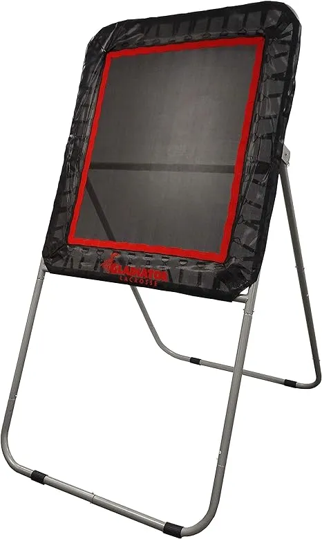 Gladiator Lacrosse Professional Bounce Pitch Back/Rebounder (Black), 49X32X6, Black with Orange Accents, Model:05011