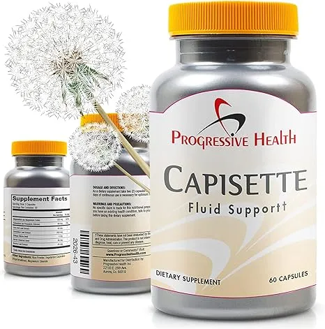 Capisette Water Retention Support - Reduces Swollen Feet, Ankles, and Legs - Reduce Swelling & Fluid Retention from Edema. Includes: Potassium, Dandelion Root, & More- Dietary Supplement (60 capsules)