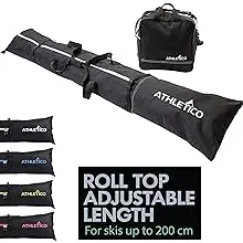 Athletico Ski Bag and Ski Boot Bag Combo - Ski Bags for Air Travel - Unpadded Snow Ski Bags Fit Skis Up to 200cm - For Men, Women, Adults, and Children