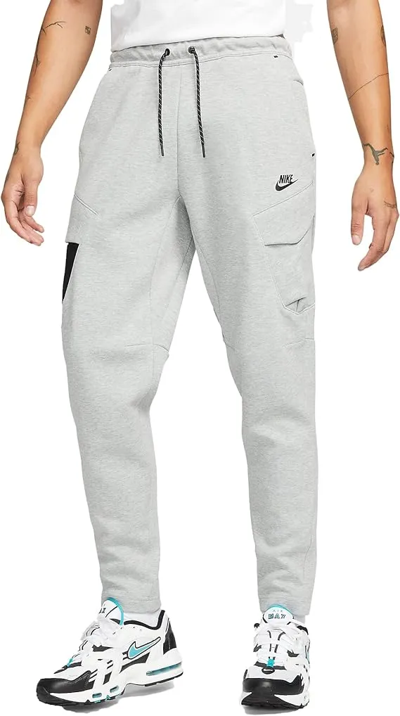 Nike mens Sportswear Tech Fleece Utility Pant, Dark Grey Heather/Black/Black, Large