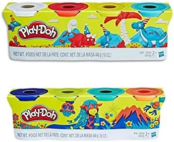 PD Play Doh Compound Bundle Classic Colors 4 Pack + Wild Colors 4 Pack