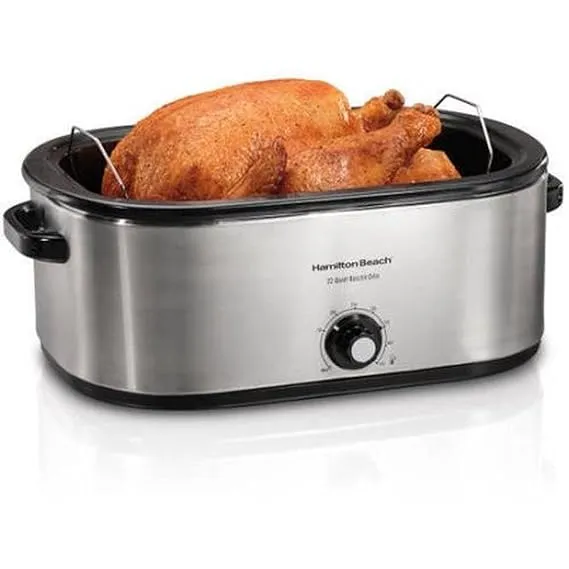 Hamilton Beach 28 lb 22-Quart Roaster Oven with Self-Basting Lid (Stainless Steel)