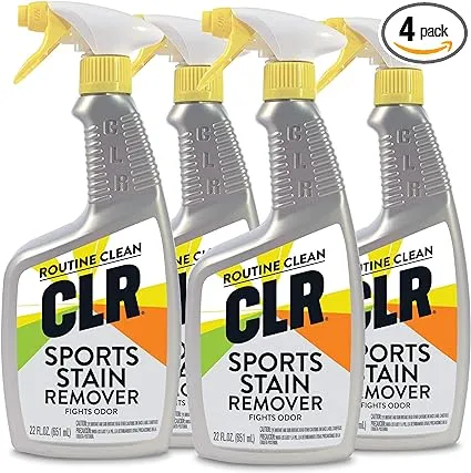 CLR Sports Stain and Odor Remover, 22 Ounce Spray Bottle (Pack of 4)