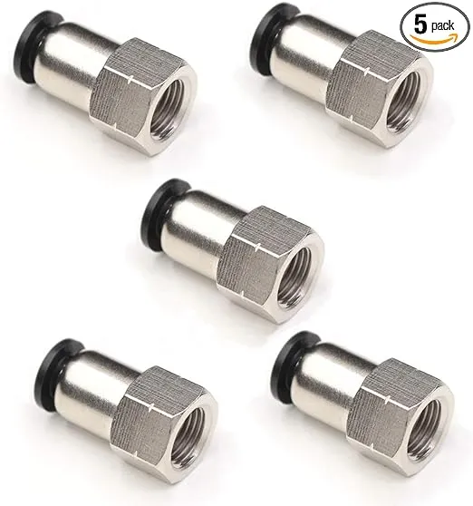 1/8 Npt Female Push To Connect Fittings,CEKER 1/4 Inch Air Tube Od Fittings 1/8 Air Fittings Pneumatic Fittings Air Line Fittings Quick Connect Air Hose Fittings 5Packs