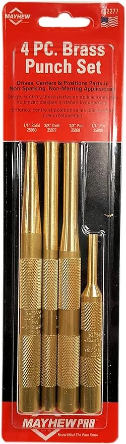 Mayhew Pro 62277 Brass Punch Kit, 4-Piece