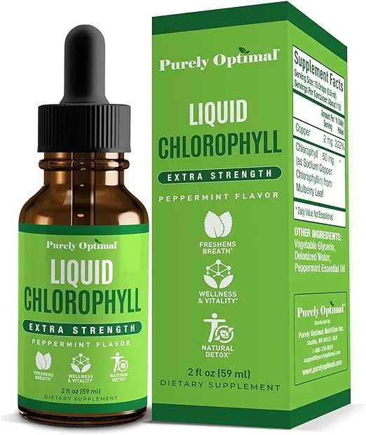 Premium Chlorophyll Liquid Drops - 100% Natural & Gluten Free Liquid Chlorophyll - Non GMO, 118 Servings