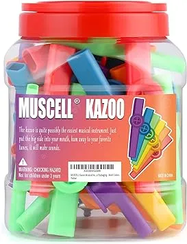 MUSCELL 36PCS Plastic Kazoo Bulk - Multi Colors, Party Favors, Operation Christmas Child Bulk Items, Kazoos Musical Instruments for Music Classroom and Events