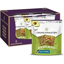 Crunch master Avocado Toast, Salt & Pepper, Crunchy Baked Rice Crackers (Pack of 2)- 3.54oz each