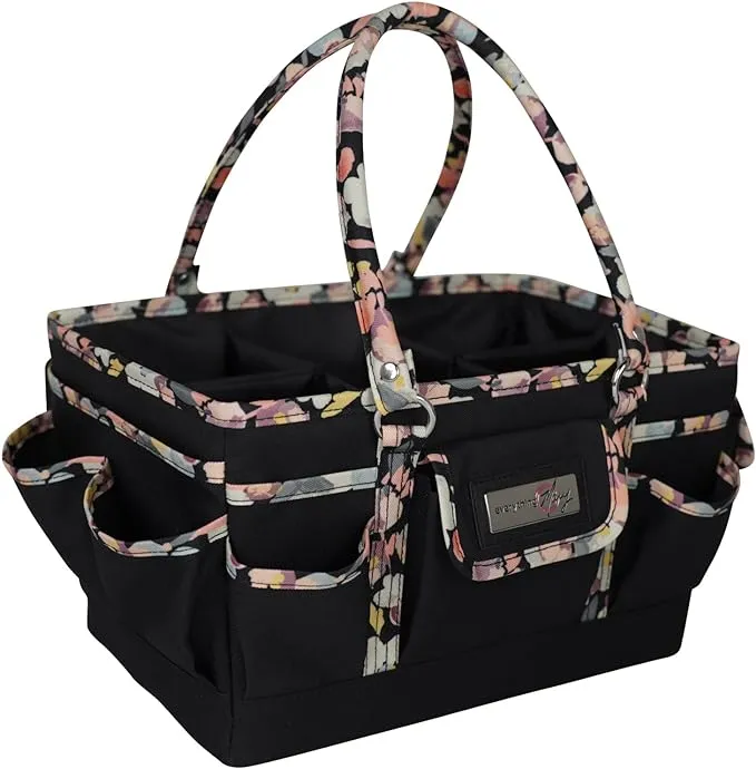 Everything Mary Deluxe Store and Tote, Black & Floral - Caddy for Art, Craft ...