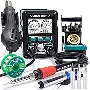 YIHUA 995D+ EVO Soldering Hot Air Station Kit 2-IN-1 110W Soldering Iron with LCD Display, Power Meter, Preset Channels, Sleep Mode, °C-°F Conversion, Automatic Shutdown Functions