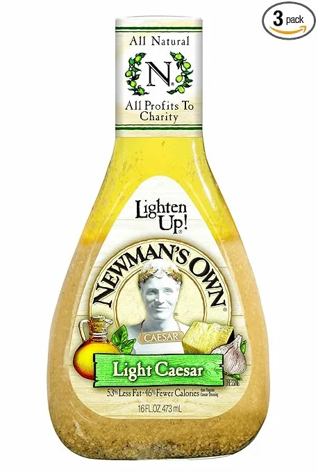 Newman's Own Salad Dressing Light Caesar, 16-Ounce (Pack of 3)