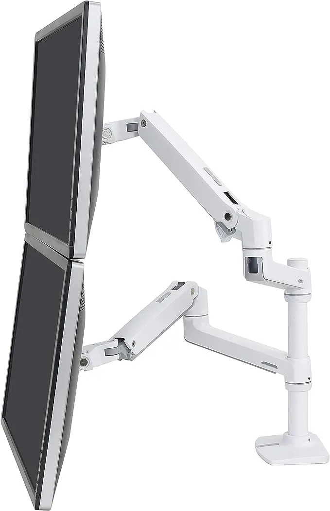 Ergotron LX Dual Stacking Arm Tall Pole White