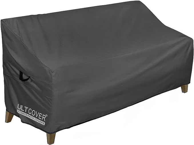 ULTCOVER Waterproof Outdoor Sofa Cover - Heavy Duty Patio Bench Covers 58W x 28D x 35H inch, Black