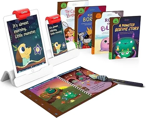 Osmo - Reading Adventure-Advanced Reader Kit for iPad + Access to 4 More Books - Ages 5-7 - Builds Reading Proficiency, Phonics, Fluency,