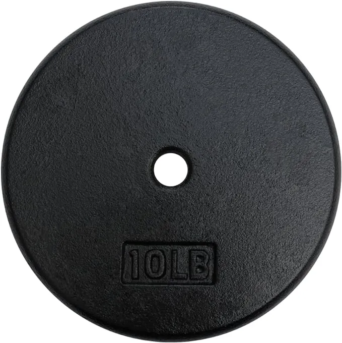 A2ZCare Standard Cast Iron Weight Plates 1-Inch Center-Hole For Dumbbells, Standard Barbell 10, 15, 20, 25 lbs (Single and Pair)