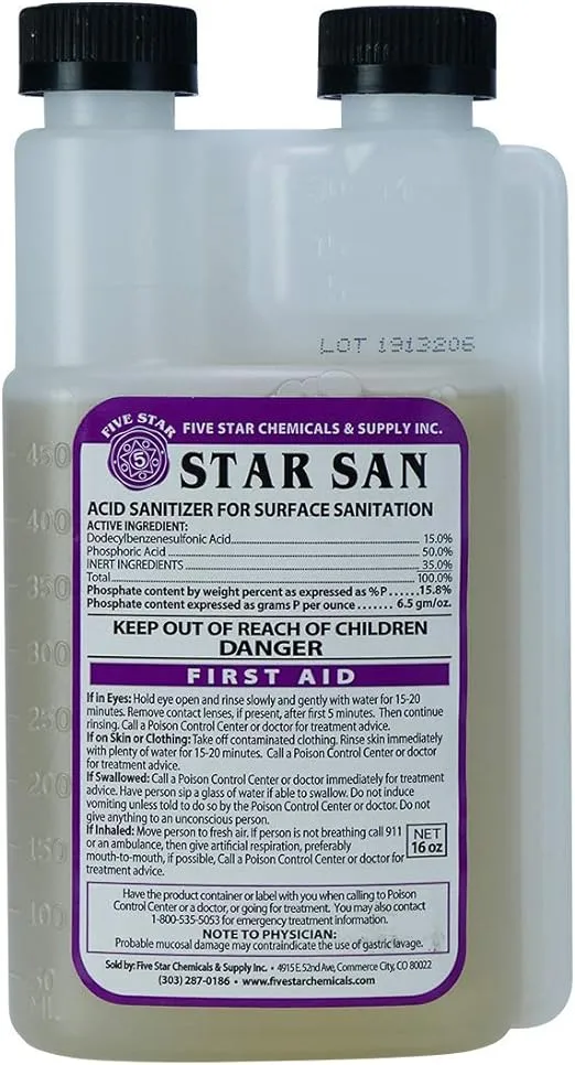 Five Star - Star San - 16 Ounce - Brew Sanitizer High Foaming Acid Anionic
