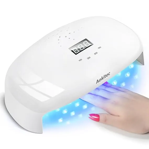 Aokitec UV Light for Nails - 78W UV LED Nail Lamp Gel Polish Fast Curing Nail Dryer with 4 Timer Setting LCD Display for Curing All Nail Gels Extra Large Inner Space for Mani & Pedi Home DIY Salon Use