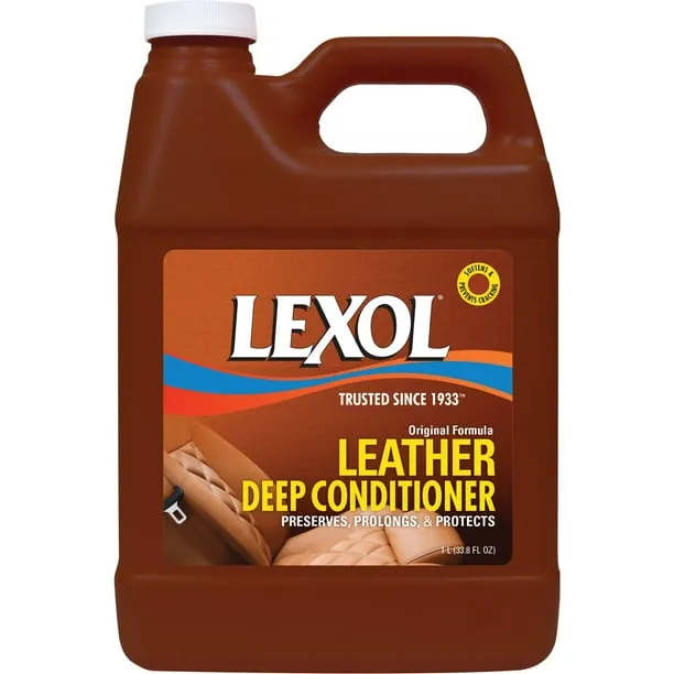 Lexol Leather Care Kit Conditioner and Cleaner, Use on Car Leather, Furniture, Shoes, Bags and Accessories, Trusted Leather Care Since 1933, Quick & Easy 2-Step Regimen, 16.9 oz Bottles Plus 2 Sponges,Black