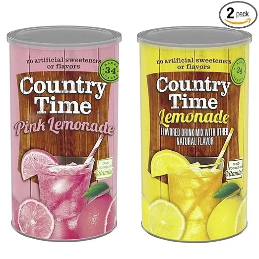 Country Time Lemonade Mix Variety Pack - By Obanic - 2 Pack, 82.5 oz