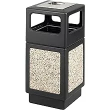 Safco Canmeleon Garbage Can for Indoor and Outdoor Use, Durable & Weather-Resistant Trash Receptacle with Ashtray, 30 Gallons