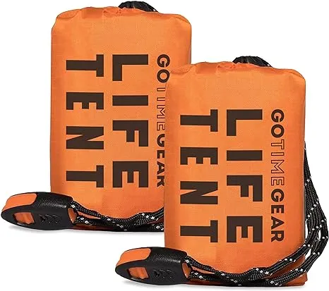 Go Time Gear Life Tent Emergency Survival Shelter 2 Person Emergency Tent Use As Camping Tent, Survival Tent, Emergency Shelter, Tube Tent, Surviva