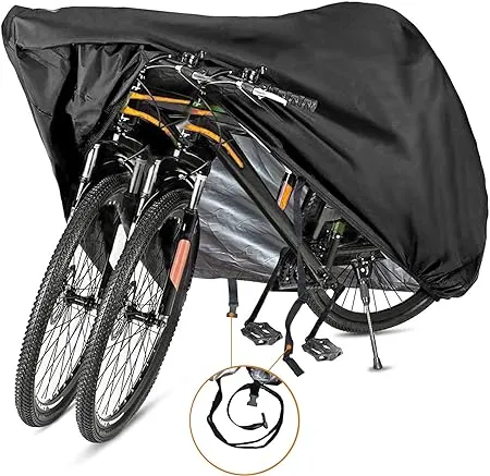 Szblnsm Bike Cover for 1, 2 or 3 Bikes - Outdoor Waterproof Bicycle Covers - 420D Heavy Duty Ripstop Material Offers Constant Protection for All Types of Bicycles All Through The 4 Seasons