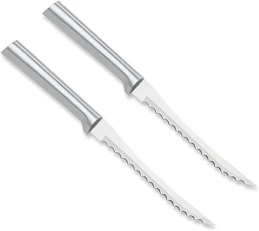 RADA Cutlery Tomato Slicing Knife – Stainless Steel Blade With Aluminum Handle Made in USA, 8-7/8 Inches, 2 Pack