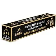 LuxLiv® Extra Thick Heavy Duty 20 Micron Kitchen Aluminum Foil – 161 sq ft, 164 ft (50m) Length, 11.8” (30cm) Wide – Premium Tin Foil, Heavy Aluminum Foil, Aluminum Foil for Heavy Duty