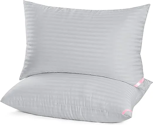 EIUE Bed Pillows for Sleeping 2 Pack Queen Size,Pillows for Side and Back Sleepers,Super Soft Down Alternative Microfiber Filled Pillows,20 x 30 Inches,Grey