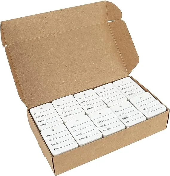 G2PLUS 1000 PCS Price Tags,1.94" X 1.38" White Paper Tags for Clothes Size, Lables, Coupon, Store, Without String, Clothing Tags with Exquisite Box Package