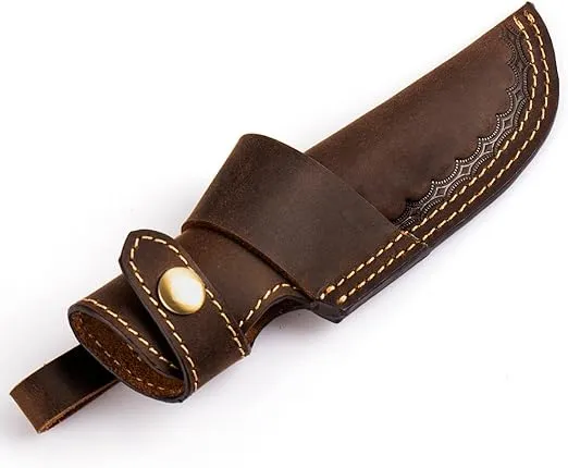 Gentlestache Belt Knife Sheath, Knife Holster, Horizontal Knife Sheath for Belt EDC Knife Holster Belt, Compact Draw Knife Holster Dark Brown