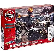 Airfix D-Day Sea Assault 1:72 WWII Military Diorama Plastic Model Gift Set A50156A , Navy